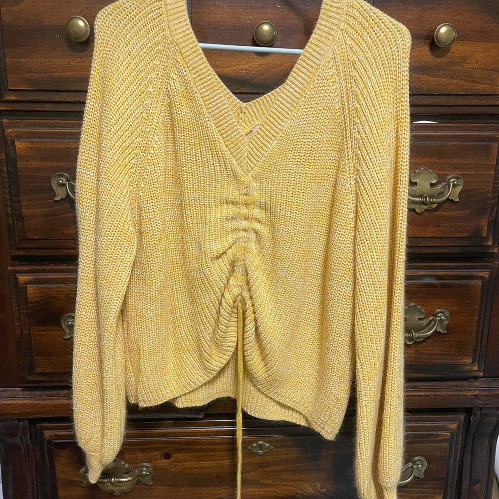 Yellow shrug sweater